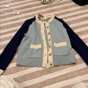 Boden 2 tone blue button up sweater cardigan!